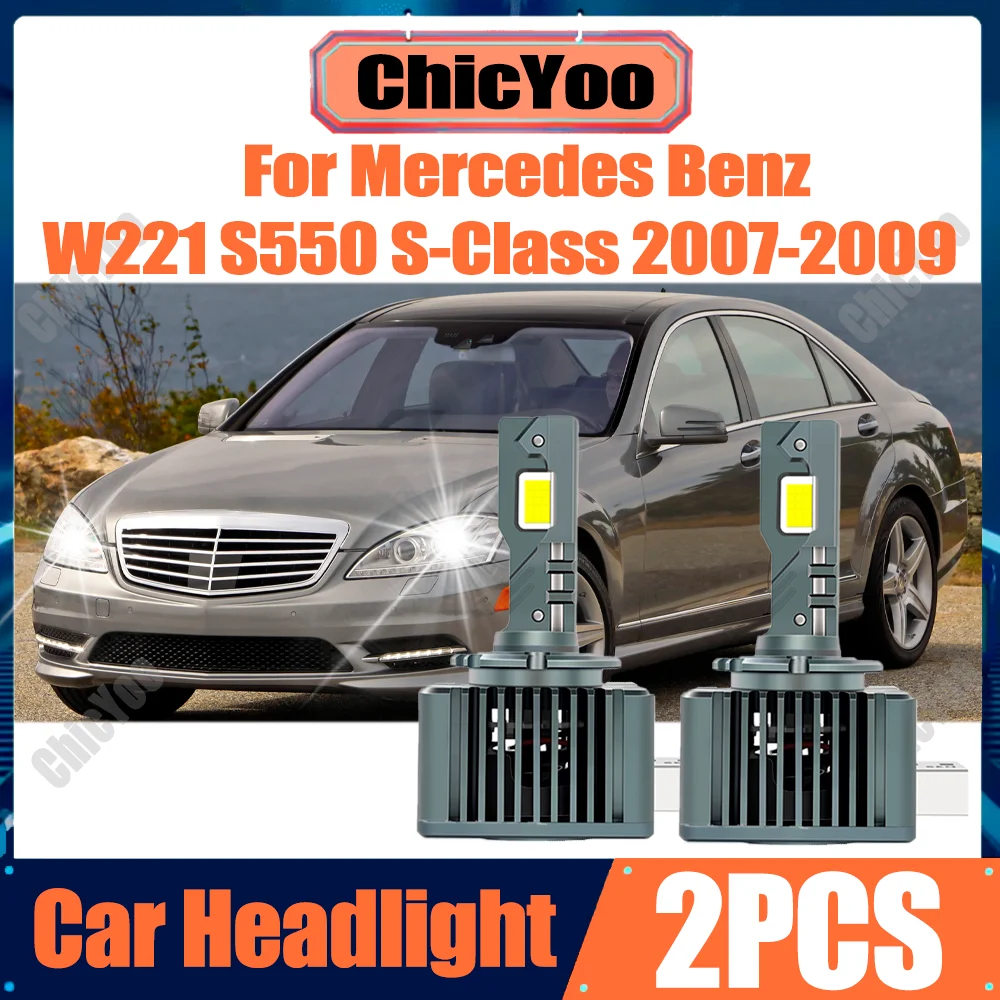 

2X 30000LM 120W High Power Front Lamps Canbus HID Xenon Headlamp Bulbs 6000K White For Mercedes Benz W221 S550 S-Class 2007-2009