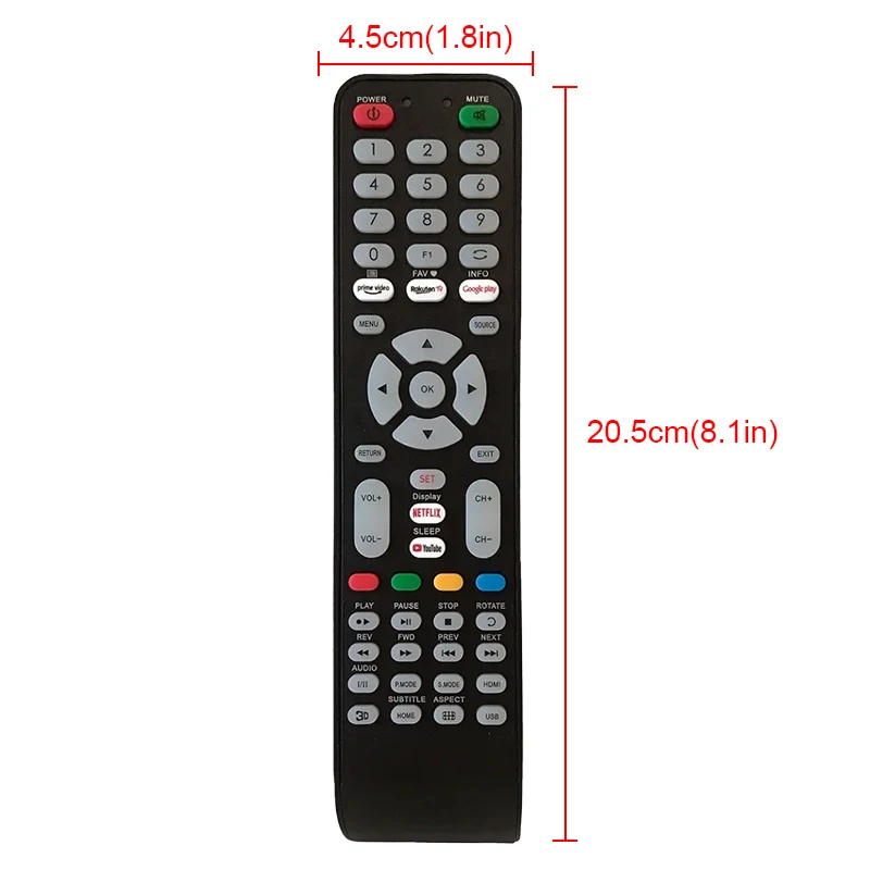 CRC1210V Universal Remote Replacement Control For many brands TV with Netflix and Youtube shortcuts