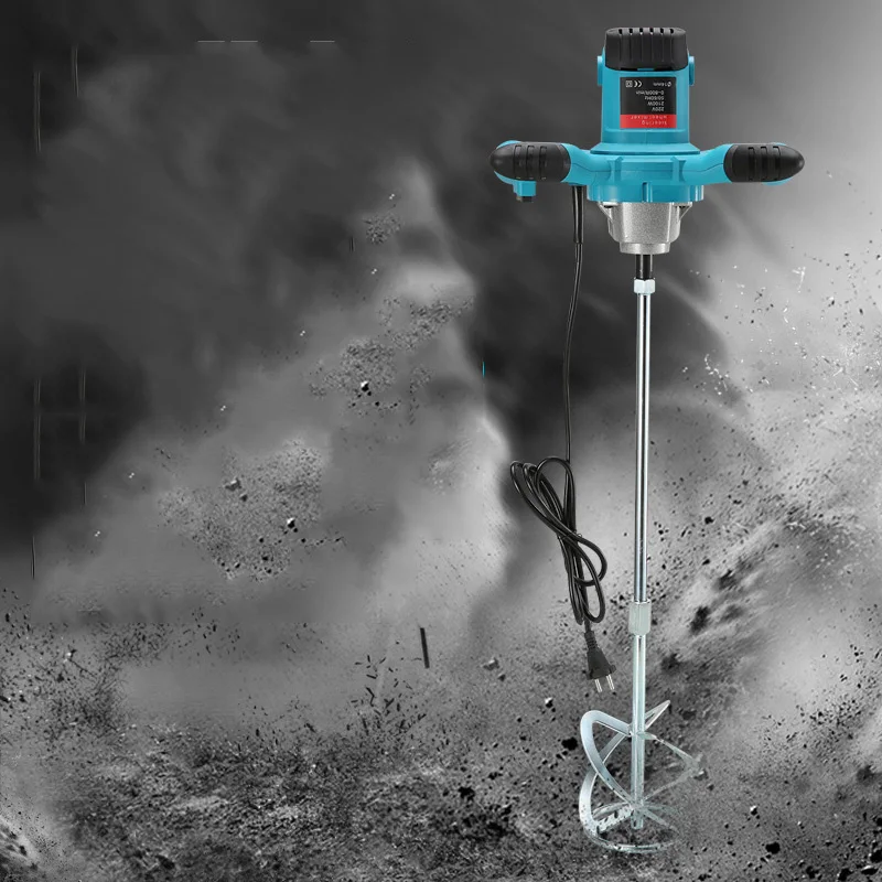 Imagem -02 - Industrial Grade Misturador Elétrico 2100w Velocidade da Engrenagem Handheld Ajustável Pintura Cimento Massa de Massa em pó Revestimento Misturado Misturador de Concreto