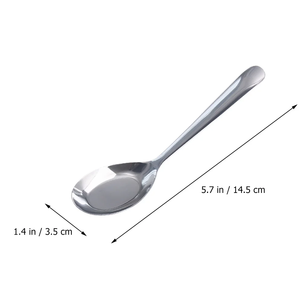 

5Pcs Ceramic Soup Spoons Stainless Steel Long Handle for Soup Rice Porridge Cereal Noodles Comfortable Grip Home Use