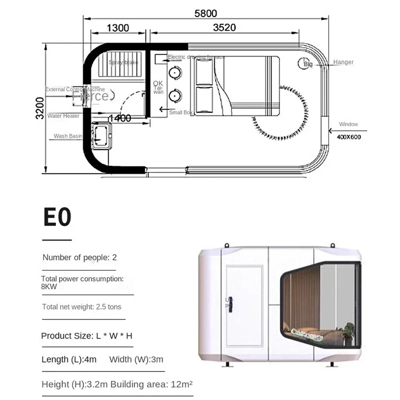 Modern Prefabricated sunroom tiny casa containers homes houses mobile modular office pods portable prefab prefabricada