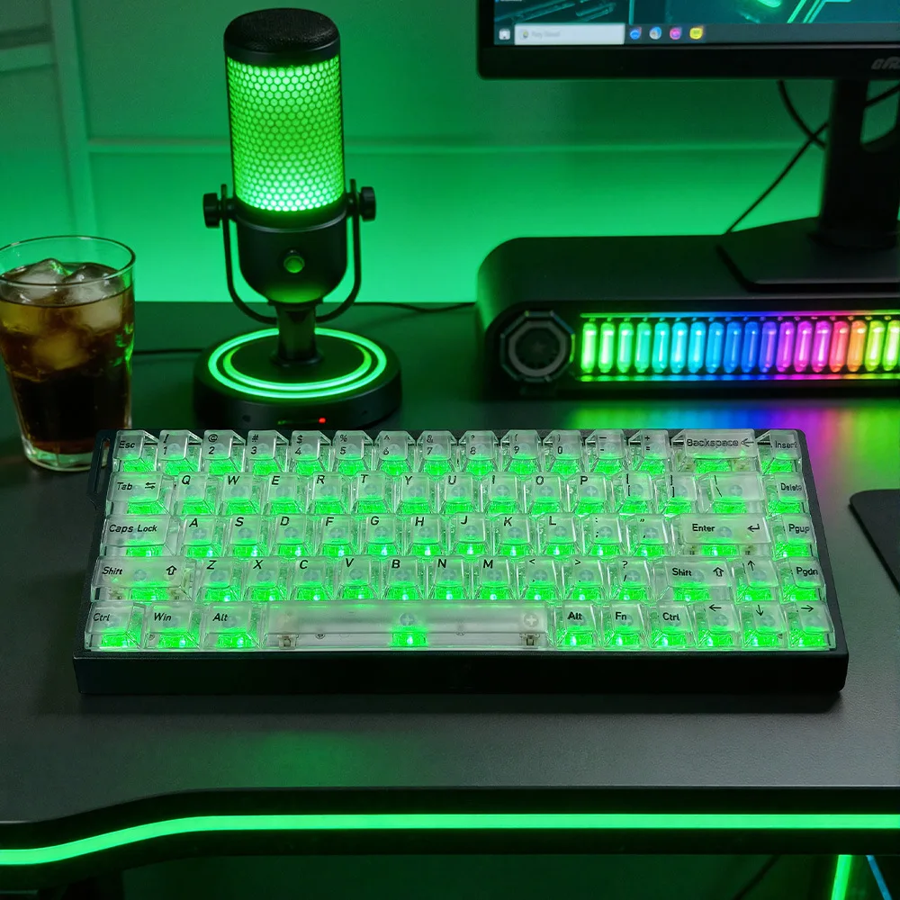

[Top foggy white keycaps] English/Japanese/Russian/Korean PC light-transmitting mechanical keyboard keys