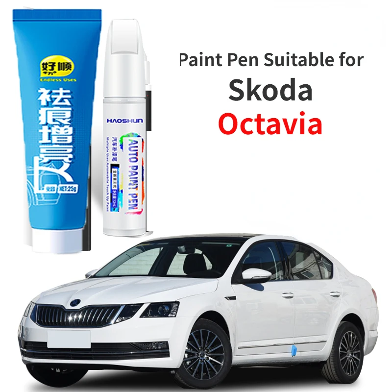 

Ручка для краски подходит для Skoda Octavia, фиксатор краски, кристалл, жемчуг, белый цвет, новинка 2021, аксессуары Octavia, оригинальные автомобильные краски, царапины H