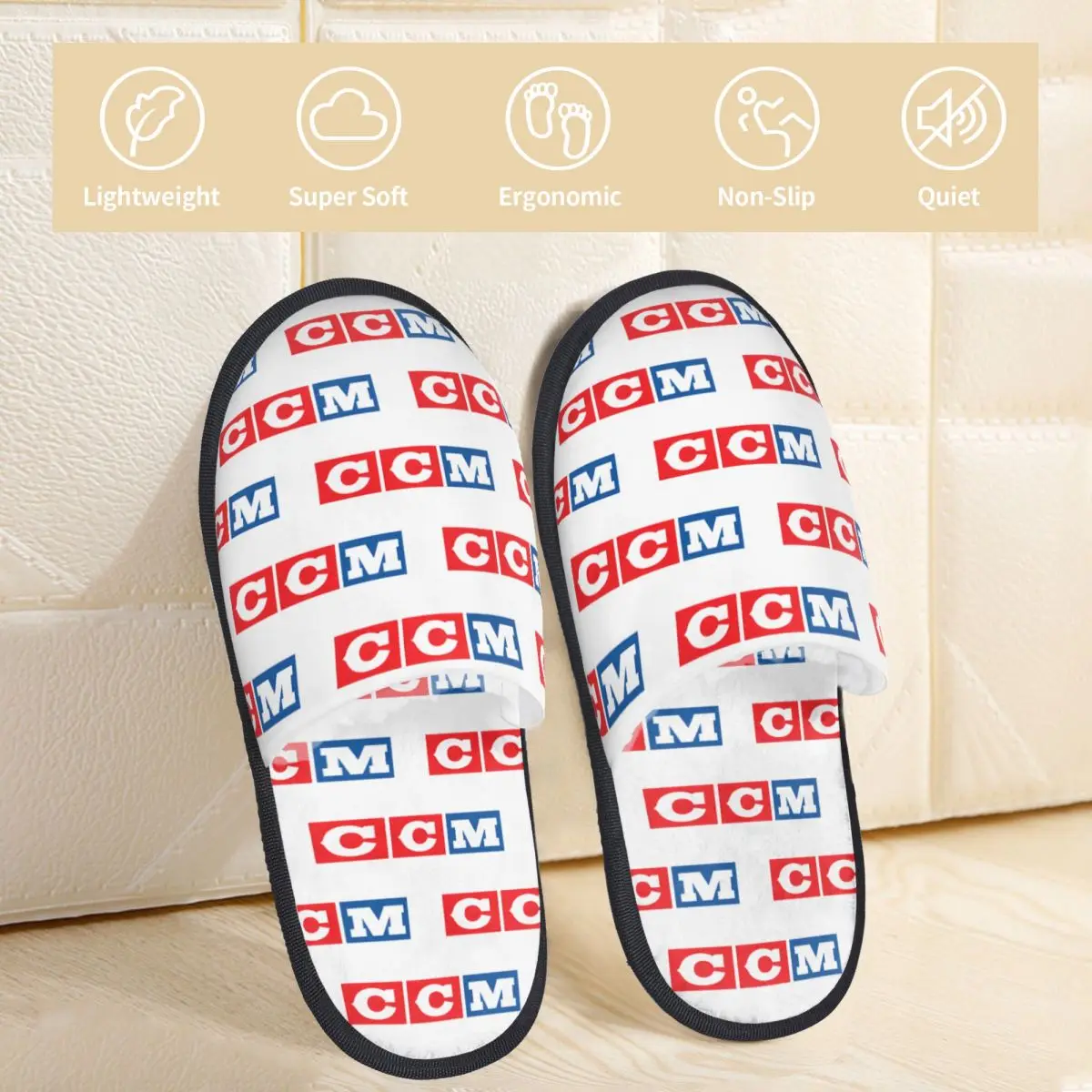 Winter House Slippers CCM Canada Logo Ice Hockey Merch Household Fur Slippers Slides Living Room Cozy Anti Slip Slides