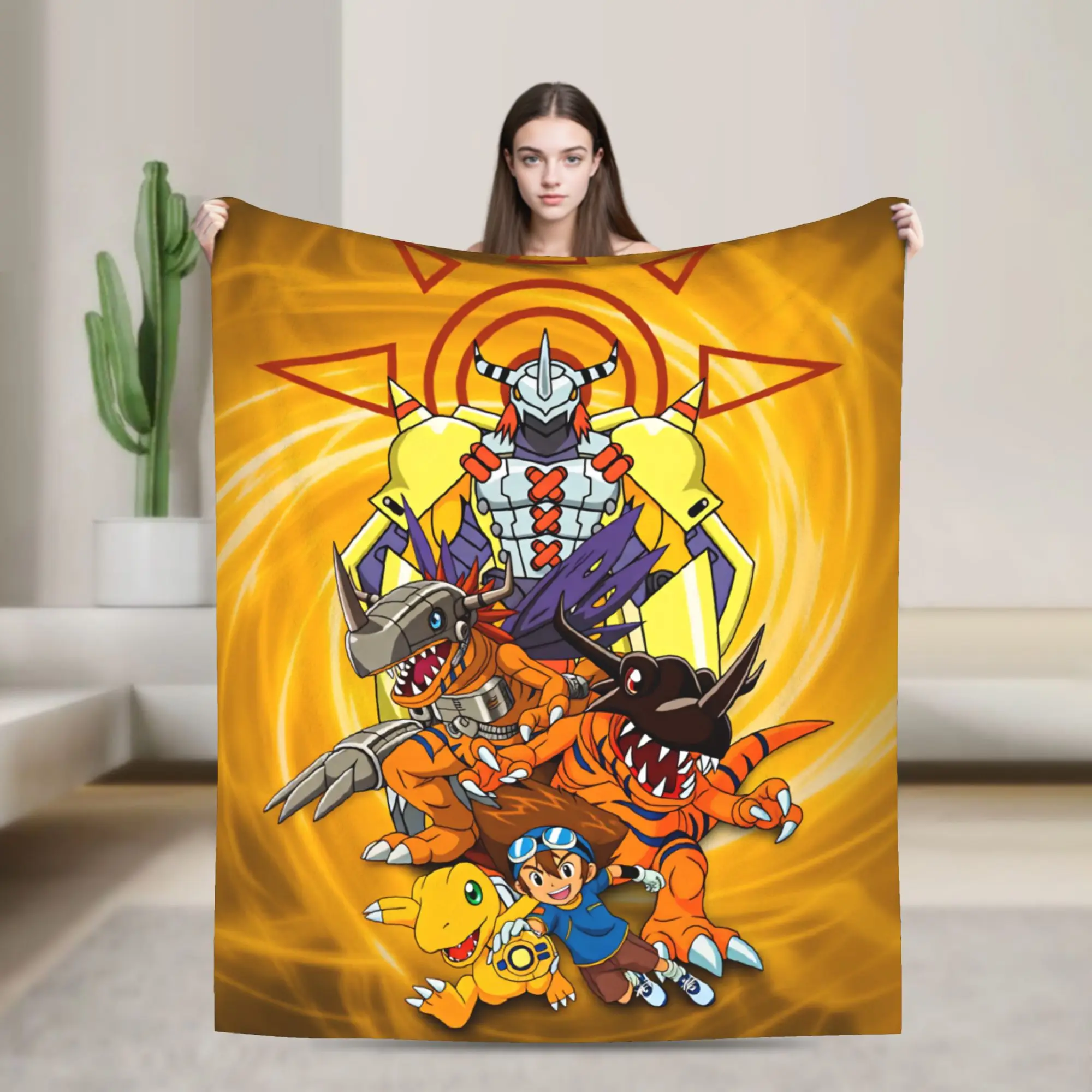 Digimon Ladydevimon Plush Blanket Kids  Flannel Throw Blanket For Living Room Super Warm Design Quality Bedspread Birthday Gift