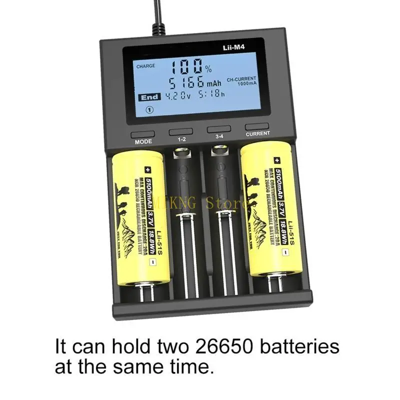 18650 Batterieladegerät für Universal Ladegerät LCD -Display für wiederaufladbare Batterien 26650 21700 18650 18350 Bester