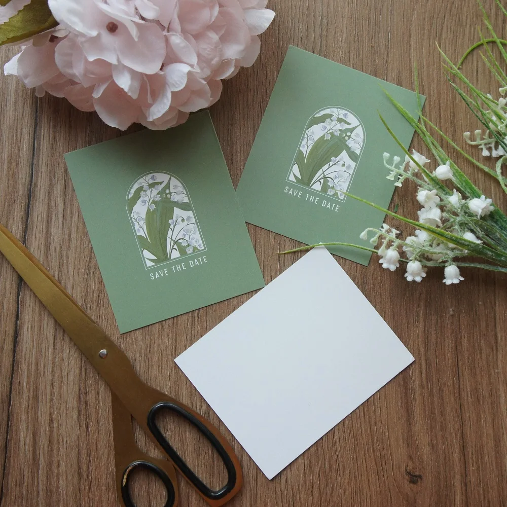 

Multi-use 50pcs Mini Save The Date Lily of The Valley Wedding Card Party Invitation Cards Scrapbooking Use