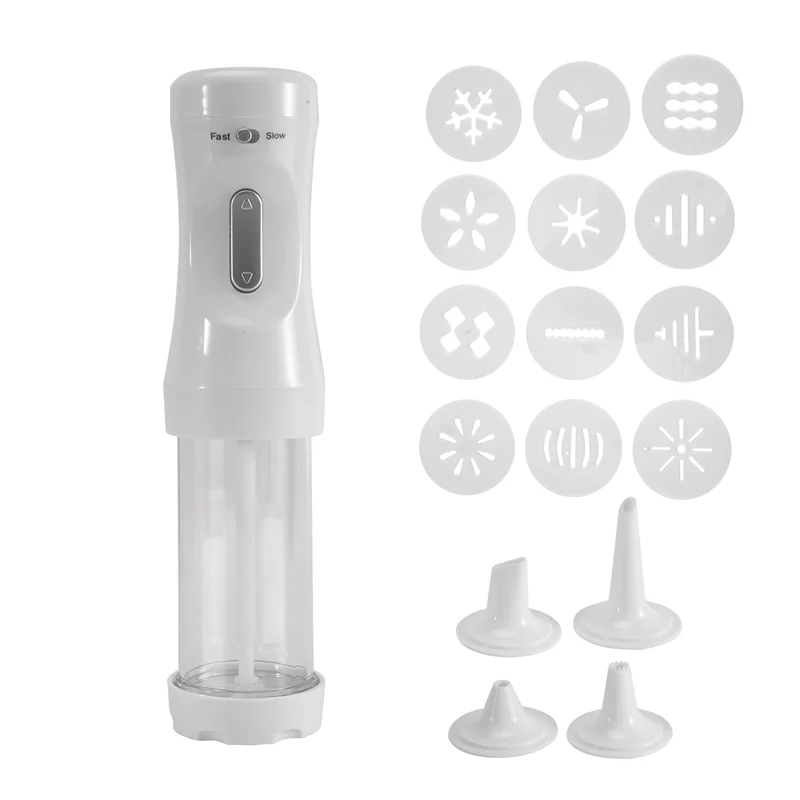 

Discount 1 Electric Cookie Press With 12 Mold And 4 Decorating Nozzles For Cake Dessert DIY Maker And Decoration Baking Supplies