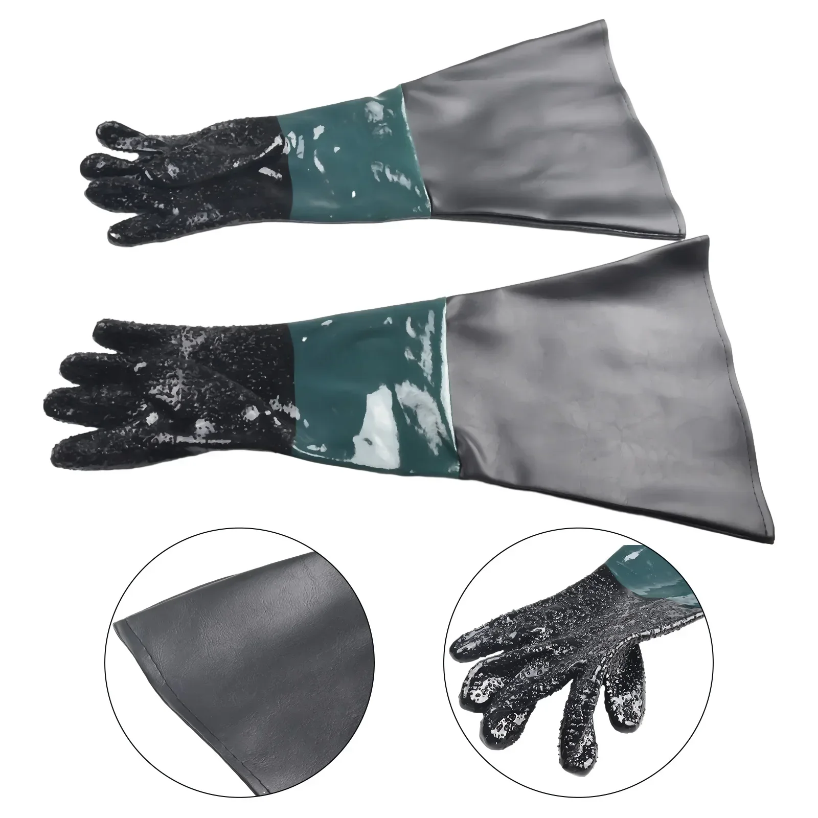 1 Pair PVC Sandblasting Gloves 11.8\