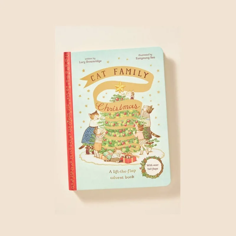 

Korean Illustrator Eunyoung Seo Flip-Page Art Picture Book Artbook Cat Family Christmas Healing Adorable Illustration Collection