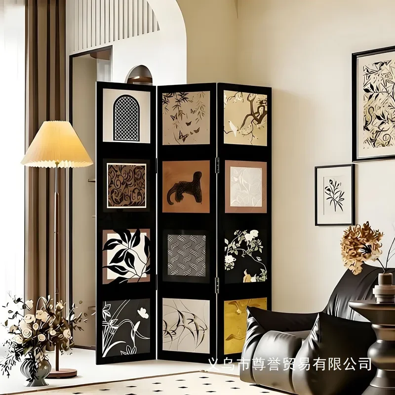French Medieval Style Folding Room Divider Screen Portable Partition for Living Room Bedroom Sofa Backdrop Photography