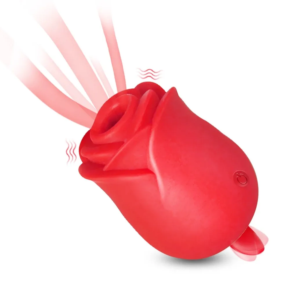 Funny Rose Vibrator Nipple Sucker Tongue Licking Vibrator Clitoris Massage Stimulation Female Masturbation Device Adult Sex Toys