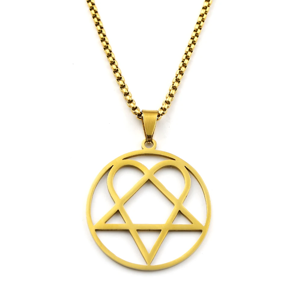 Heartagram Star Heart Him Kette für Männer und Frauen, Edelstahl, Musikband, Egirl, Hiphop, Anhänger, Halskette, Vintage-Schmuck, Geschenke – Detail 8