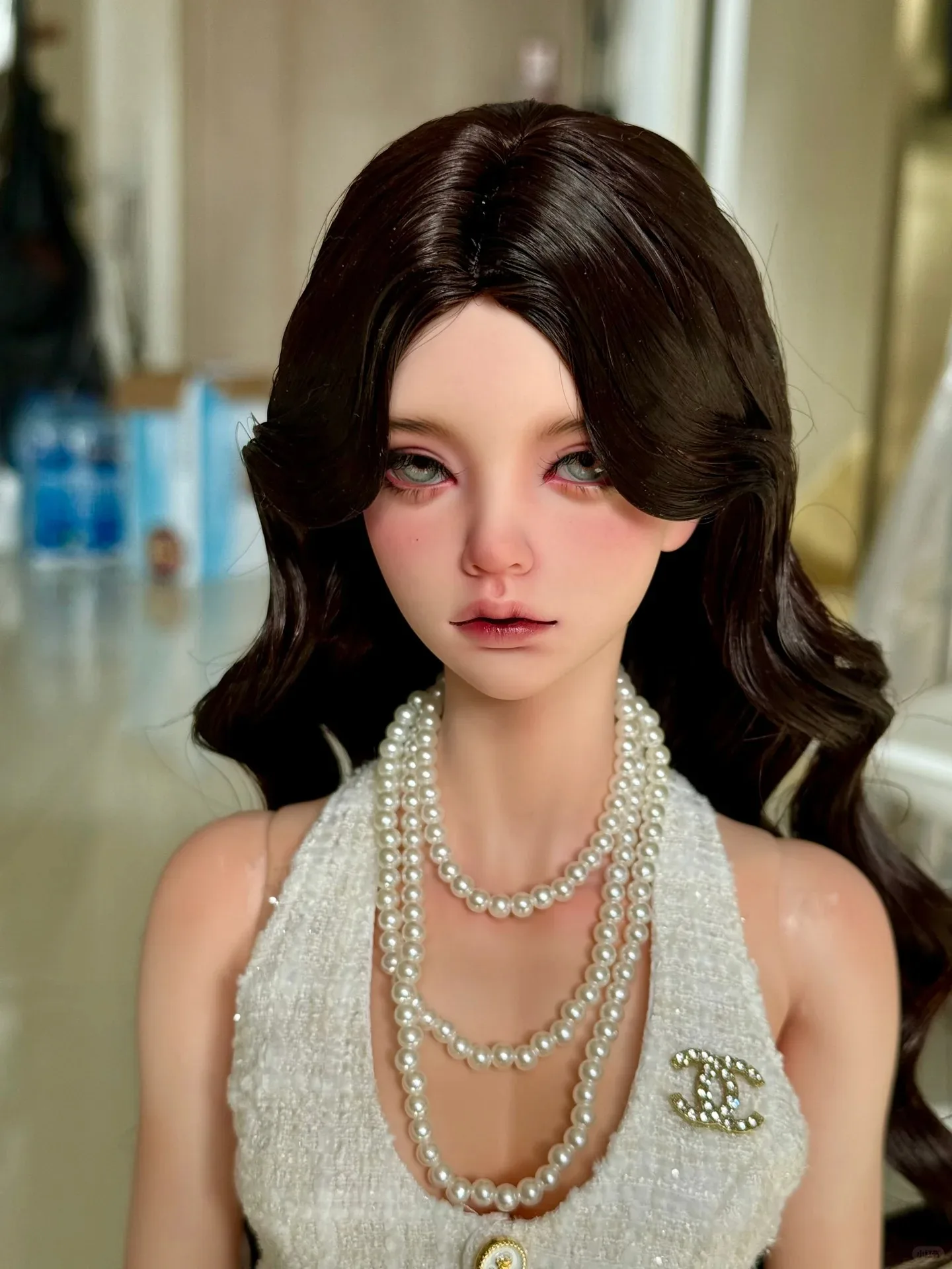 

1/3 BJD Doll Cherie Slim Girl - Tan Skin Flexible Movable Joints & Spot Makeup | Premium Resin Art Collectible | DIY Customizabl