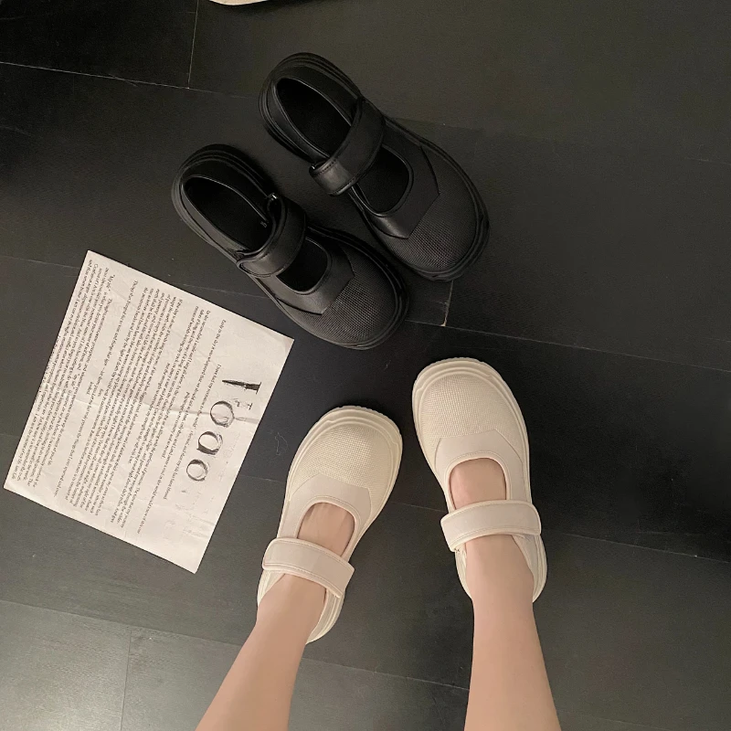 2024 New French Style Women Espadrilles Hook Loop Casual Platform  Black Daily Girls Fashion Vintage Shoes