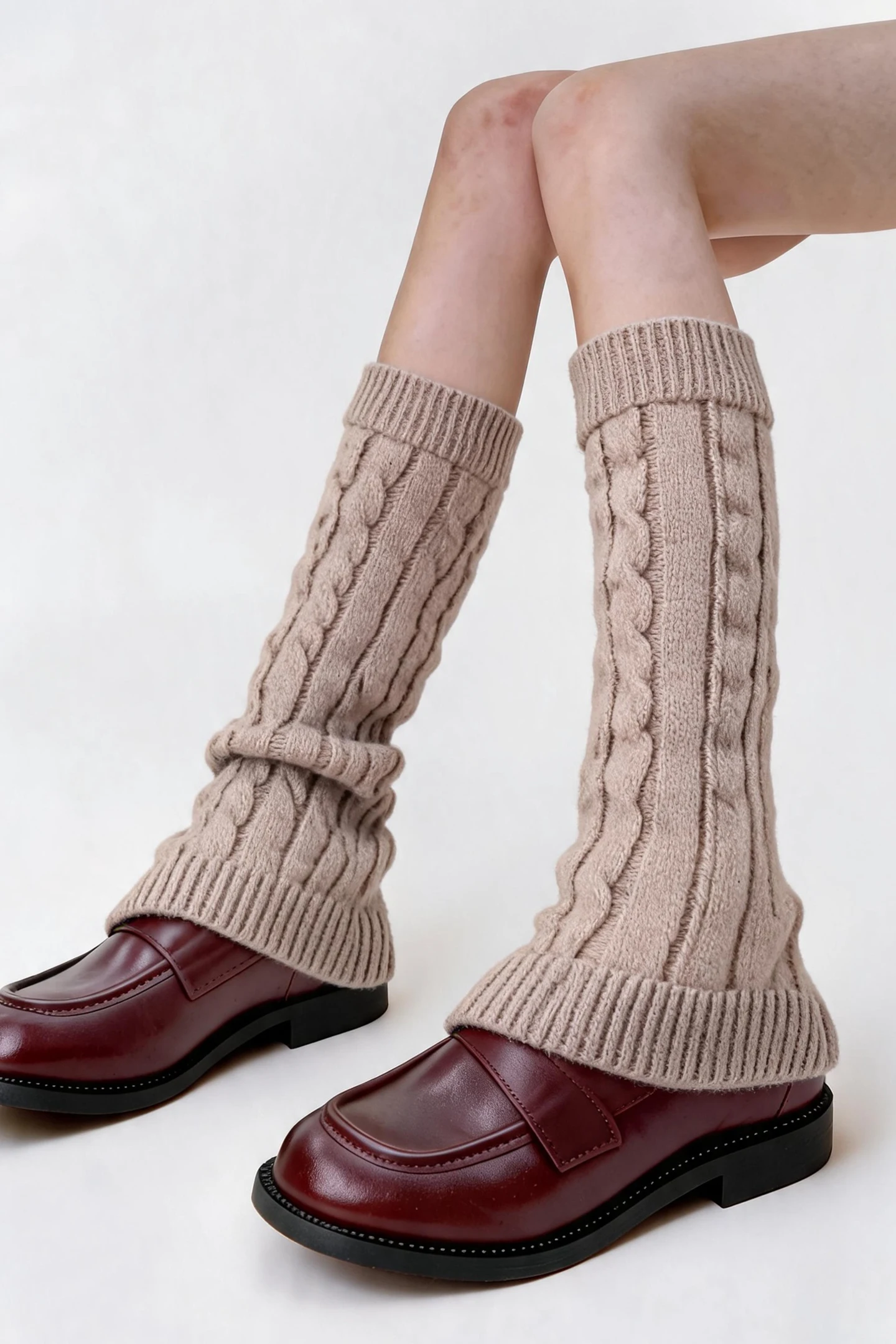 100% Pure Wool Socks Pile Socks In Autumn And Winter Women's Knitted Leggings Ankle Leggings Stockings Snow Boots Socks