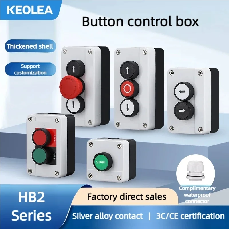 

HB2 Arrow sign indicating start stop self momentary waterproof button box switch emergency stop industrial handheld control box