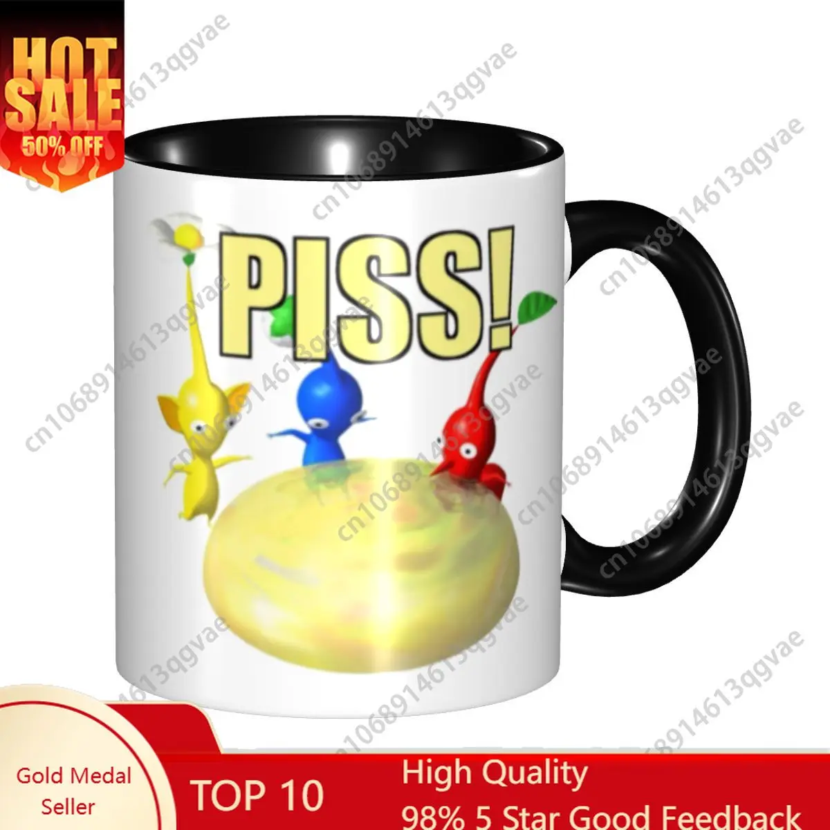 

Customized Animated Cartoon Games Pikmin Piss Mug DIY Ceramic Tea Milk Coffee Cup