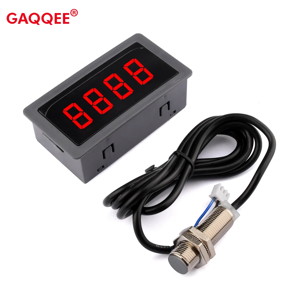 DC 8-24V Multi-functional Digital LED Tachometer Counting Meter  9999RPM Gauge Speed Meterwith NPN 5V Hall Magnet Sensor Switch