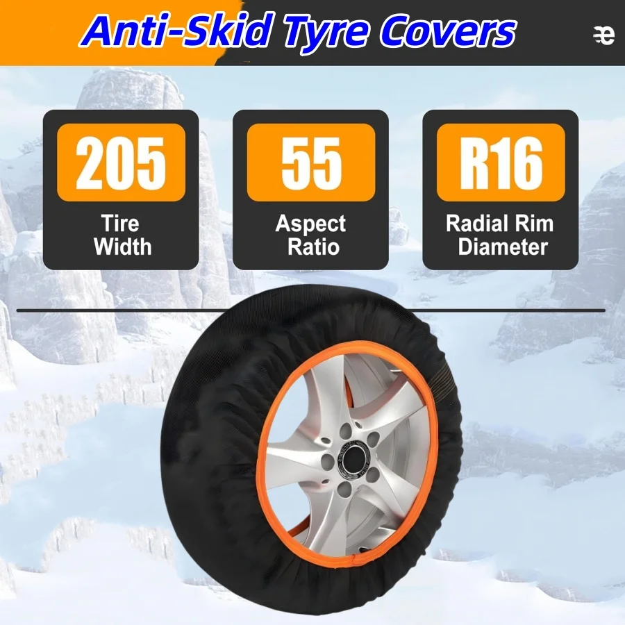 

2PC Snow Socks For Tires Auto Accessories Ultimate Grip Alternative For Snow Chain For Small Cars Off-Road Vehicles And SUVs