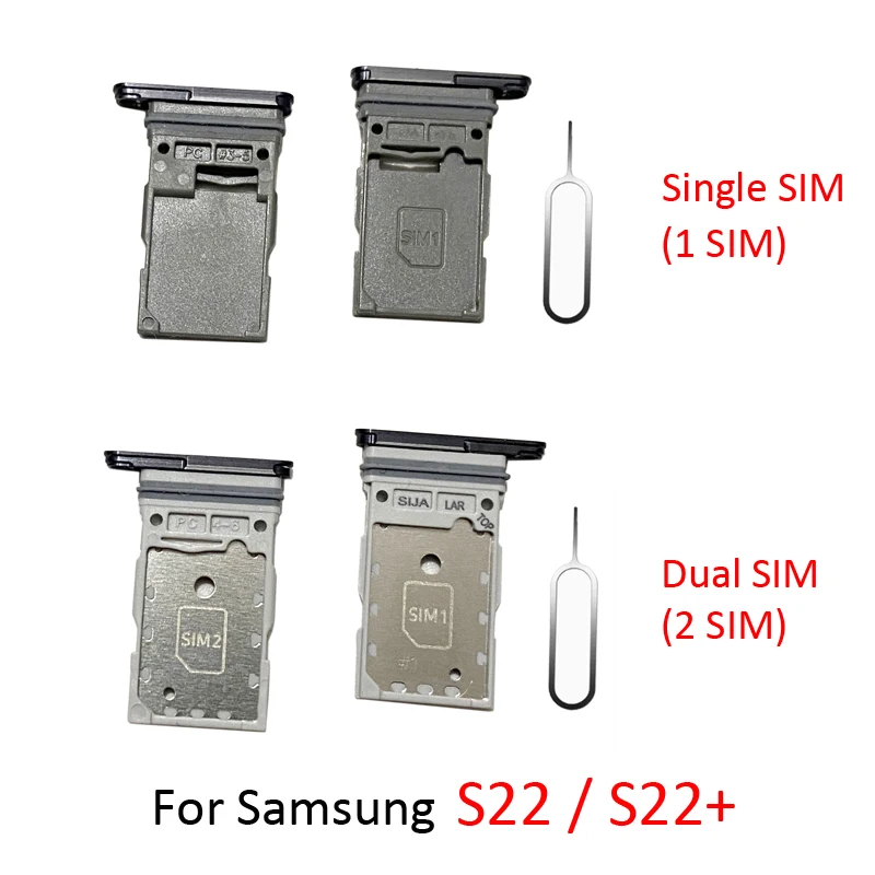 For Samsung Galaxy S22 S22+ New SIM Tray Slot Holder Adapter S22 Plus Single Dual Card Phone Accessories