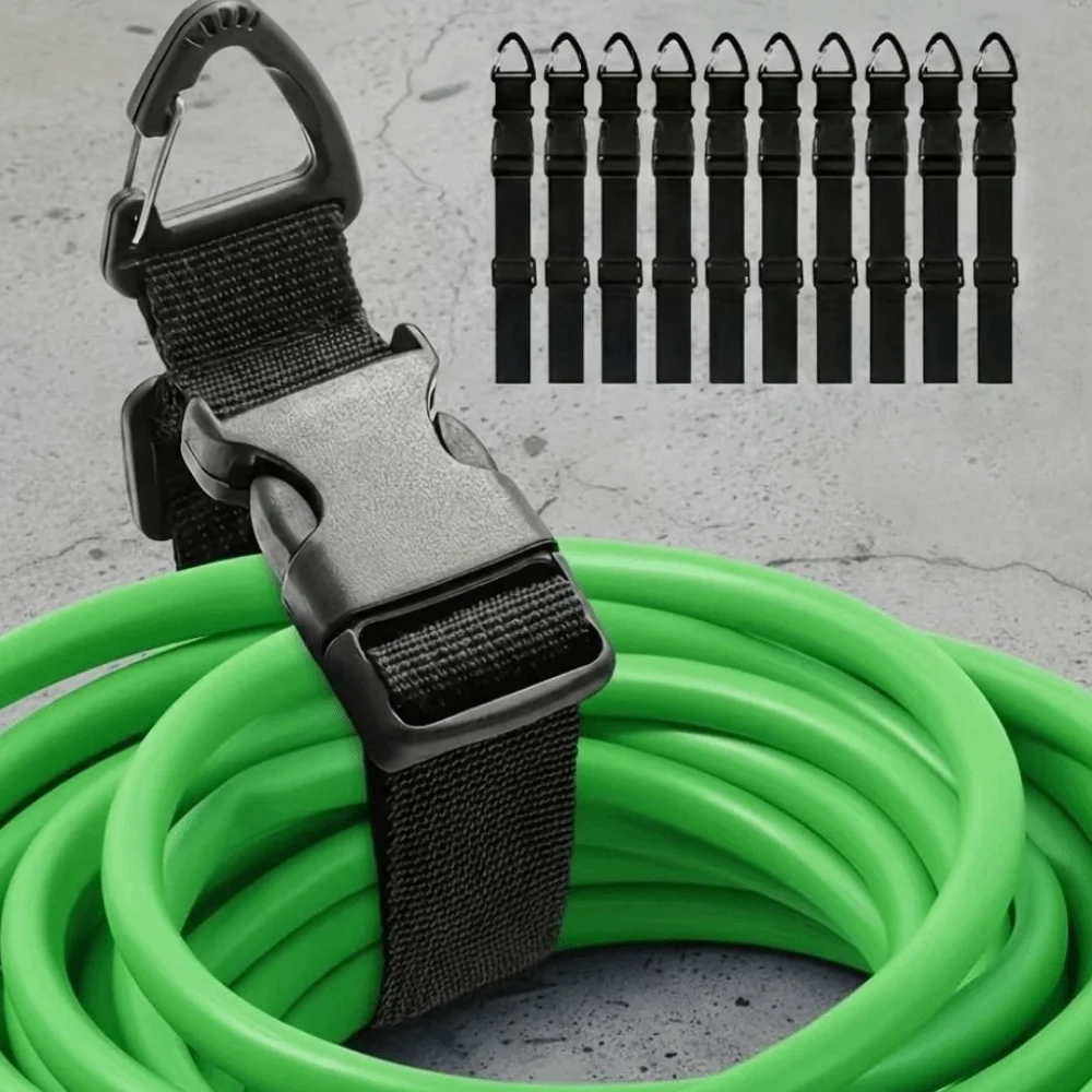 

10Pcs Adjustable Cord Holder Fastening Loop Self Locking Wiring Storage Strap Messy-Free with Triangle Clips Luggage Strap