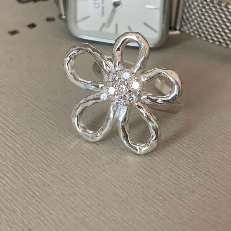 VENTFILLE 925 Sterling Silver Geometry Irregular Ring for Women Girl Gift Simplicity Versatile Finger Jewelry Gift Dropshipping
