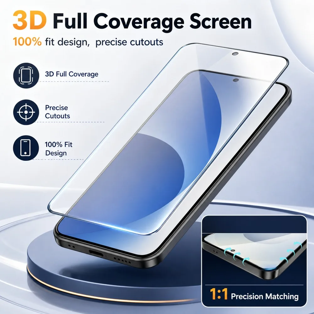 2 Stück gehärtetes Glas für Poco F8 Ultra F8 Pro F7 Ultra F7 Pro F7 F6 Pro F6 Displayschutzfolie für Poco F5 Pro F5 F4 GT F4 F3 GT F3