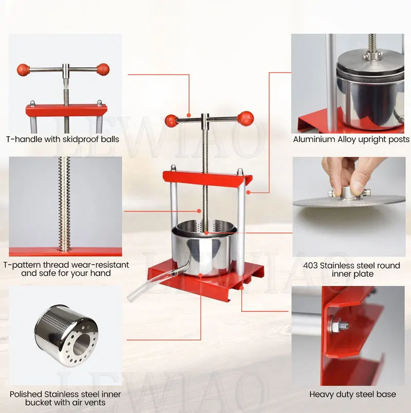 Stainless Steel Original Juice Manual Maker Apple Orange Carrot Juicer Wine Cider Fruit Press