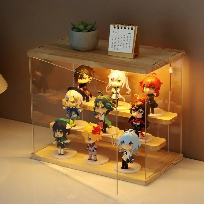 حامل عرض أكريليك قابل للتكديس سعة 40 جيجابايت للمقتنيات الصغيرة أرفف شفافة حامل عرض مقاوم للغبار لنماذج الألعاب #5