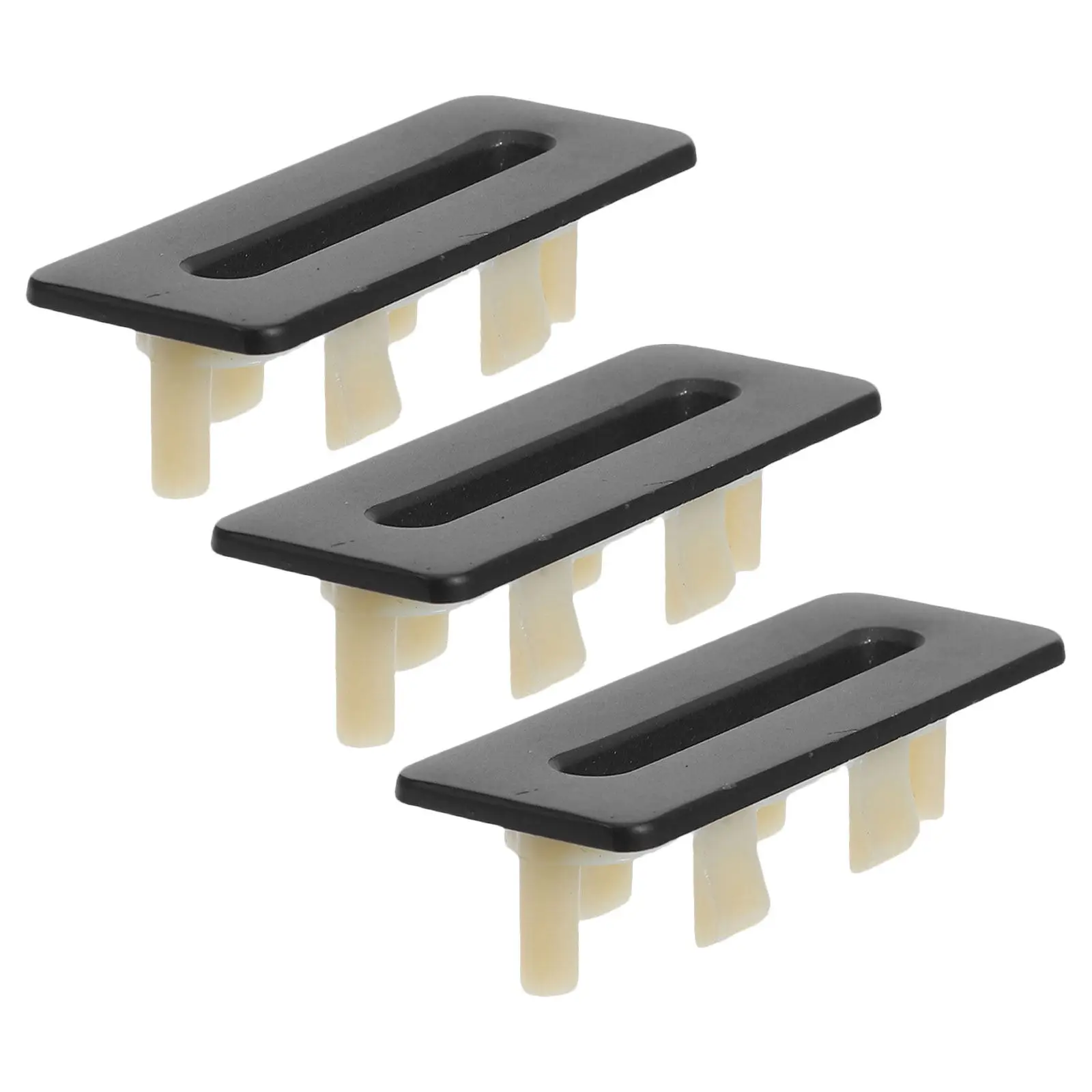 3Pcs Bathroom Sink Overflow Ring Copper Finish Rectangular Basin Overflow Hole Cover Decorative Drain Trim Cap for Vanity