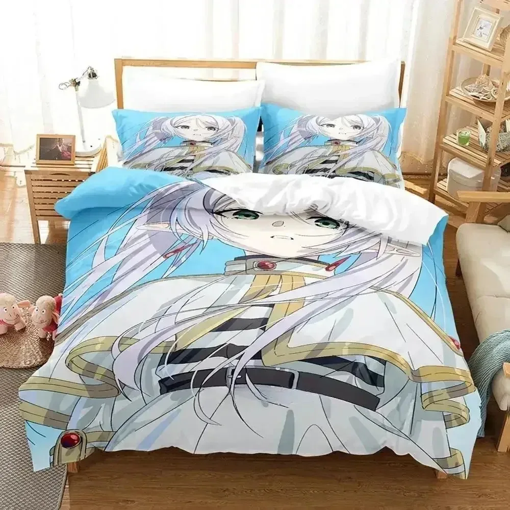 New Frieren Bedding Set Single Twin Full Queen King Size Bed Set Adult Kid Bedroom Duvet cover Sets 3D Print Anime Bed Sheet Set