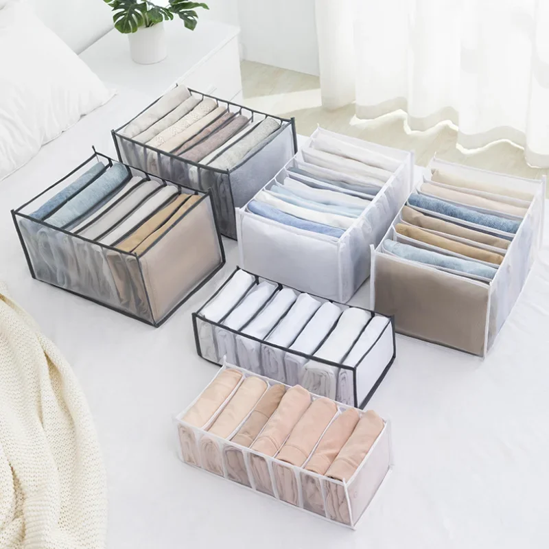 7 Grids/9Grids Jeans T-shirts Storage Box Trousers Clothes Storage Artifact Closet Wardrobe Drawer Shirts Organizer