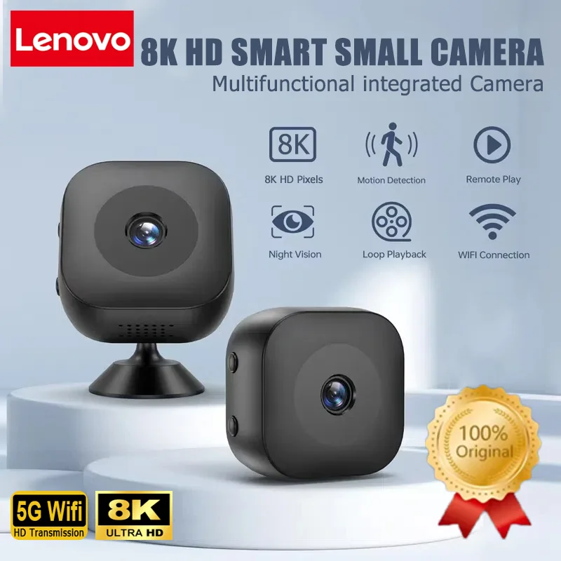 Lenovo 8K Mini Camera WiFi IP/AP Remote Monitoring Portable Mobile Detection Camcorder Smart Home Surveillance Security Camera