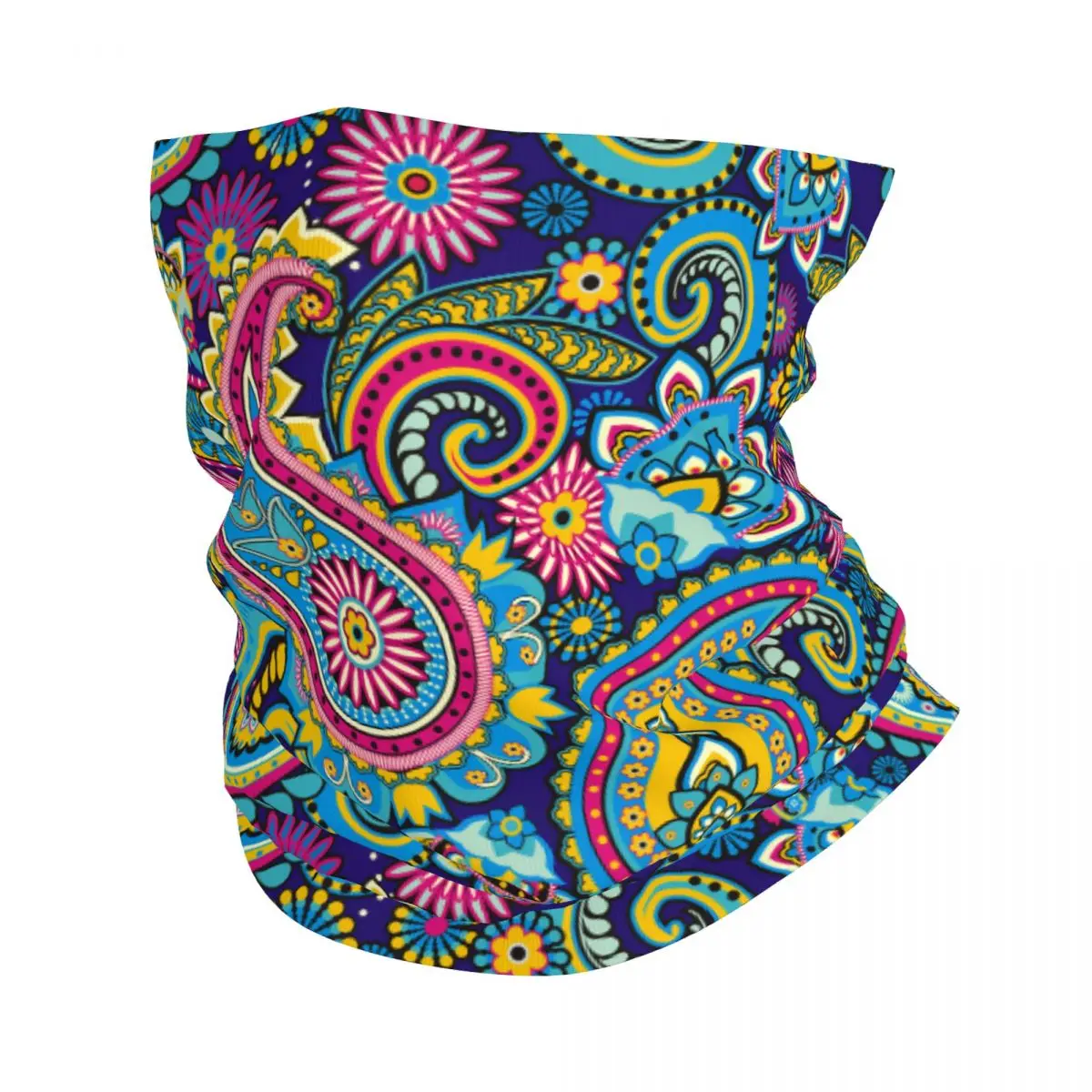 Custom Ethnic Bohemia Style Paisley Bandana Winter Headband Neck Warmer Women Men Hiking Hunting Tube Scarf Face Bandana Gaiter