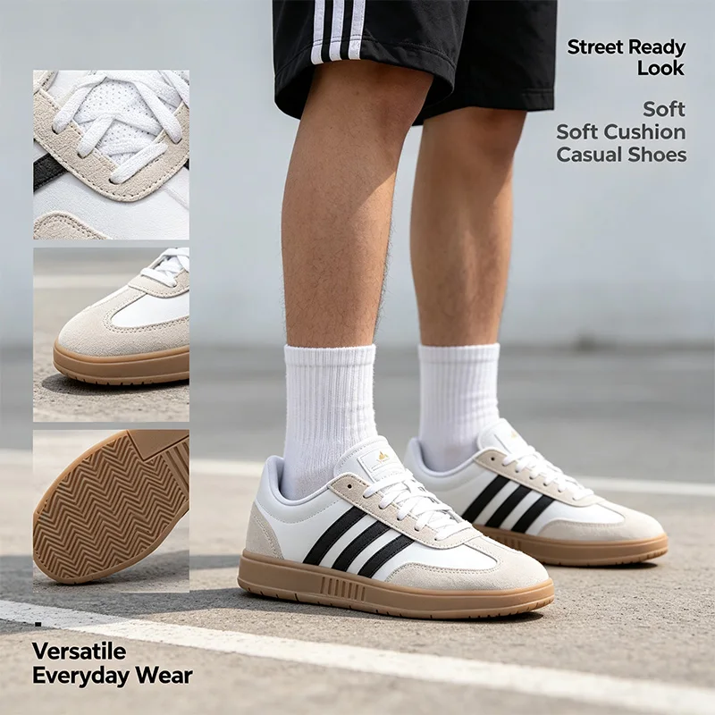 Adidas Black White Low-Top Casual Sneakers Lightweight Breathable Walking Shoes Soft Sole Daily Outdoor Street Wear
