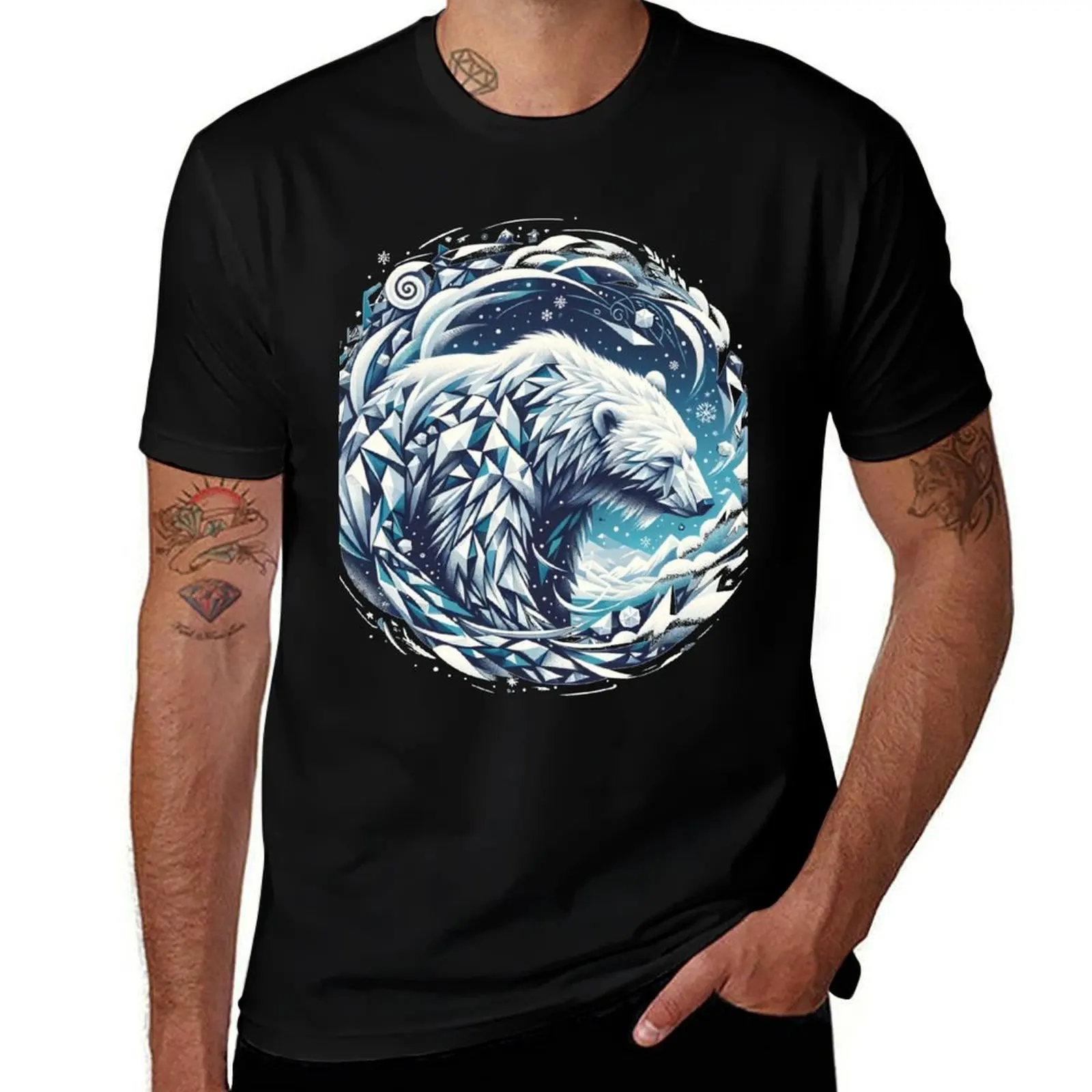 

Geo Polar Bear - Winters Rest T-Shirt Running Gym Short Sleeve Sports Tee