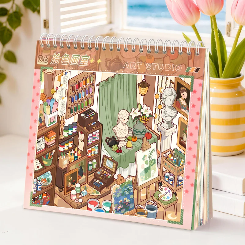 

New Supermarket Product Decoration Sticker Book, Simulated Shelf Arrangement Collection Book, Immersive Stress-Relief DIY Journal Stickers
