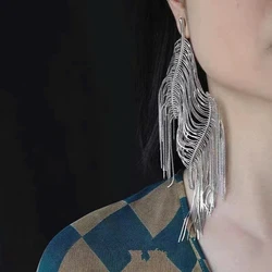 European and American Trendy Earrings for Women Shining Long Tassel Earrings Ms Party Wedding Accessories Fine Jewelry Gift