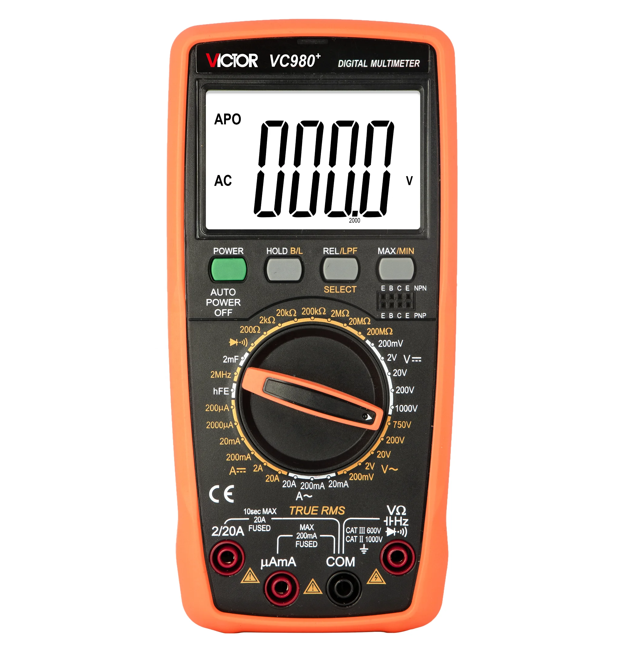 VICTOR VC980+ HIGH PRECISION DIGITAL MULTIMETER FOUR AND A HALF DIGITS WITH True effective value