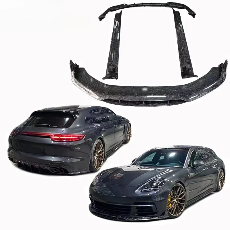 

For Panamera 971 Sport Turismo Forged Carbon Fiber Front and Rear Bumpers Lip Diffuser Side Skirts Body Kit