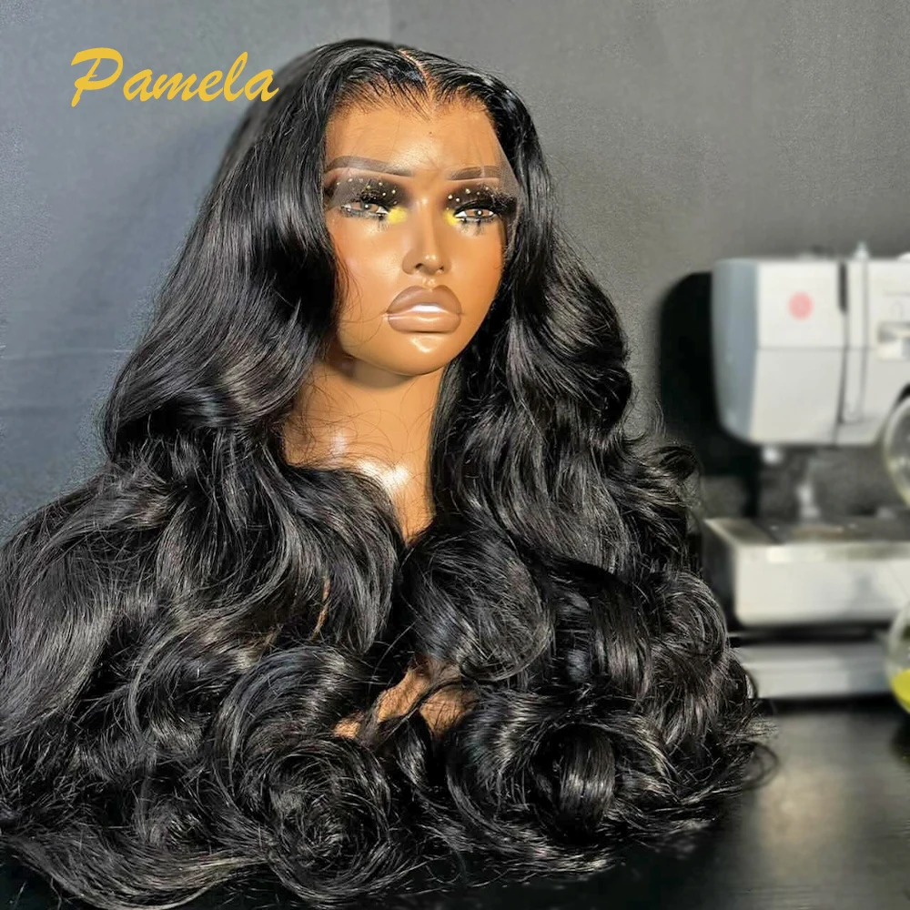 250% Density Super Double Drawn Loose Wave Bouncy Wig 4X4 Transparent Lace Closure Glueless Human Hair Wigs Ready To Wear And Go