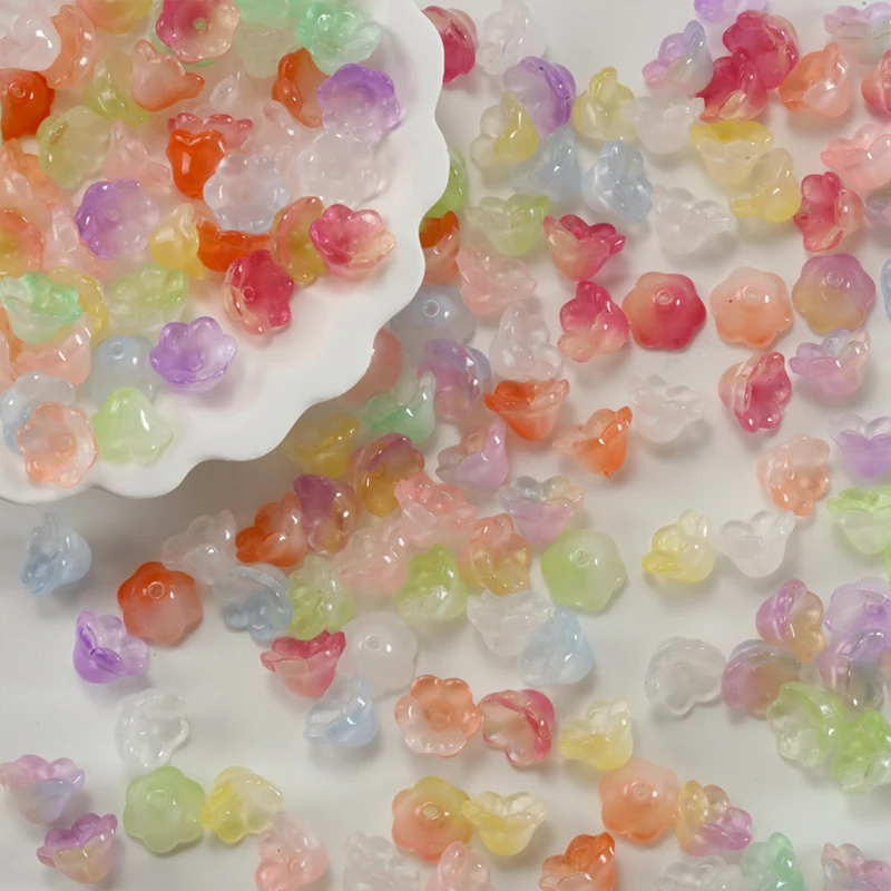 30 teile/los 7X12mm Bunte Bellflower Lampwork Perlen Kappen Glas Spacer Perlen für Schmuck Machen DIY Armbänder Haarnadel zubehör