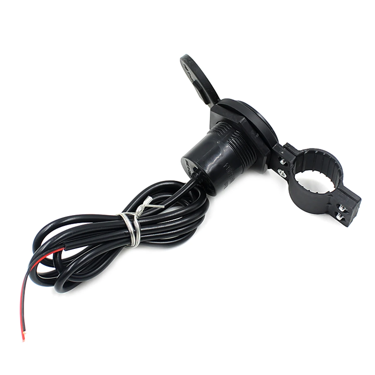 

Motorcycle USB 1.5A 5V 120cm Black Copper Wire Waterproof Cover Car Power Supply Socket GPS Smartphone