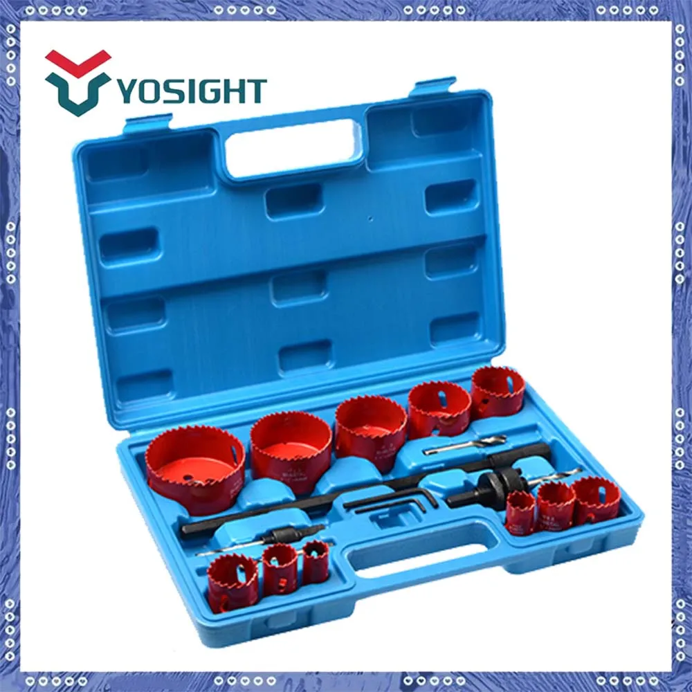 

19pcs Bi-Metal Hole Saw Drill Bit Kit 19-76mm for Woodworking and Metal - HSS Drill Bits for Cutting Steel, Iron,and More