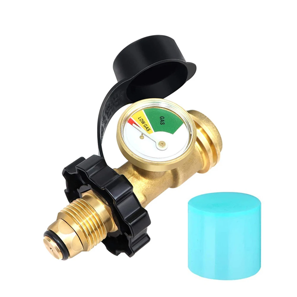 

For Camping Stoves Pressure Gauge Gas Tank Connector Cooking Experiences 95*50mm 3.74*1.96in Brass Construction