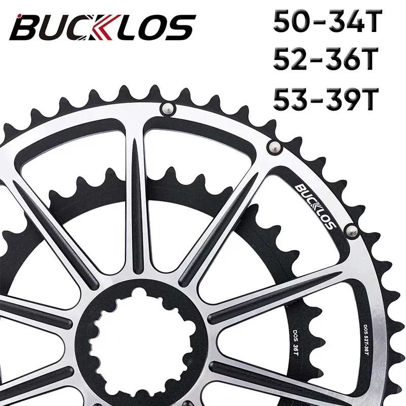 

BUCKLOS Fit GXP Chainring 50-34T 52-36T 53-39T 7075 Aluminum Bike Chainwheel 8/9/10/11 Speed Road Bike Chainring for SRAM Parts