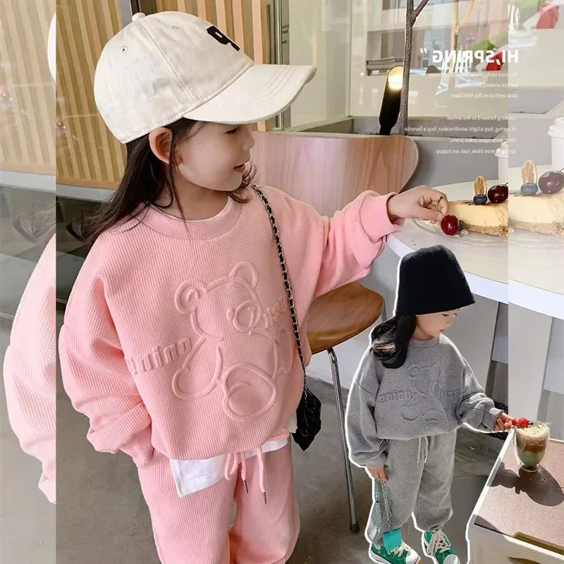 2024 Autumn Girls' Clothes New Suit Children's Autumn Sports Two-piece Suit Little Girl Baby Casual Sweater Suit Girl Outfit Set