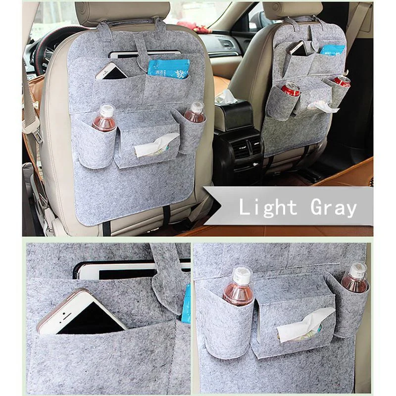 GM Rear Seat Storage Bag Organizer Trunk Elastic Felt Organizer 6 Pocket Organizer Trailer Accessories