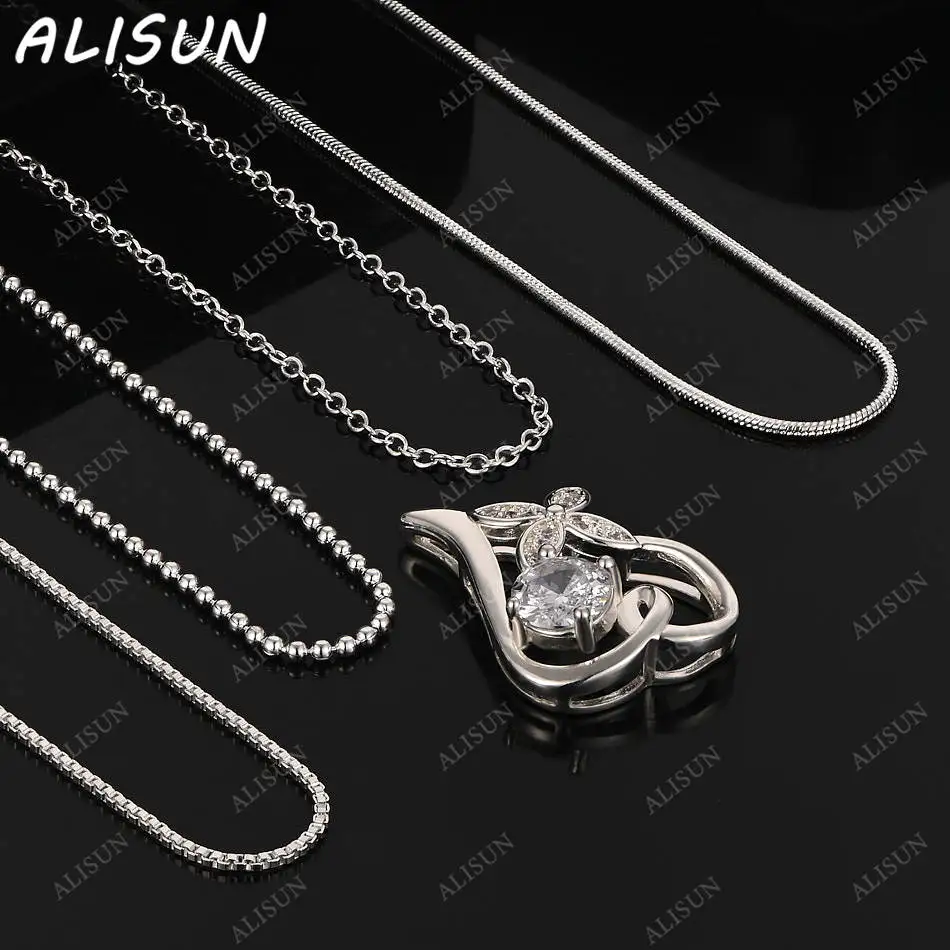 

ALISUN 40-75cm 925 Sterling Silver Zircons Pendant Necklace For Women Men Charm Trend Birthday Gifts Fashion Party